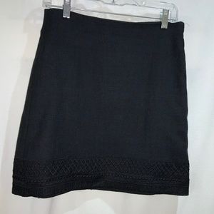 Loft Petites skirt crochet hem detail Sz 2P lined side zip